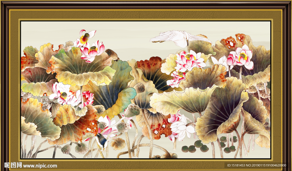 国画荷花