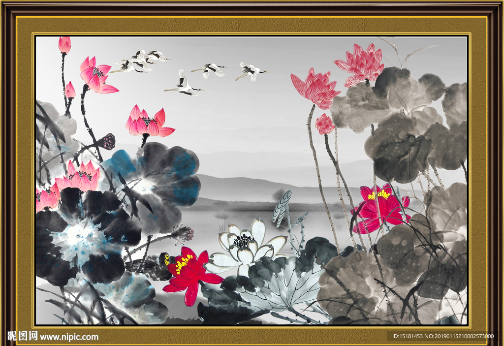 国画荷花
