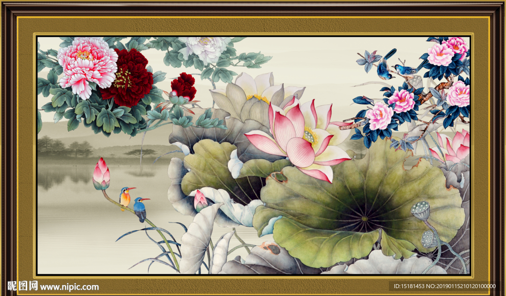 国画荷花
