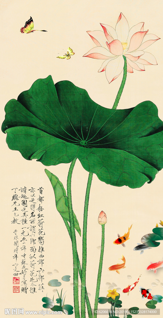 工笔荷花