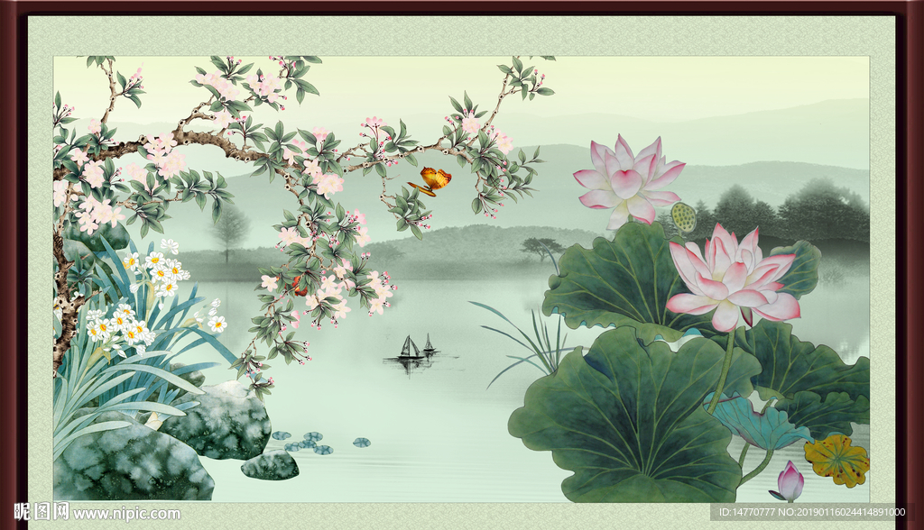 花鸟荷花