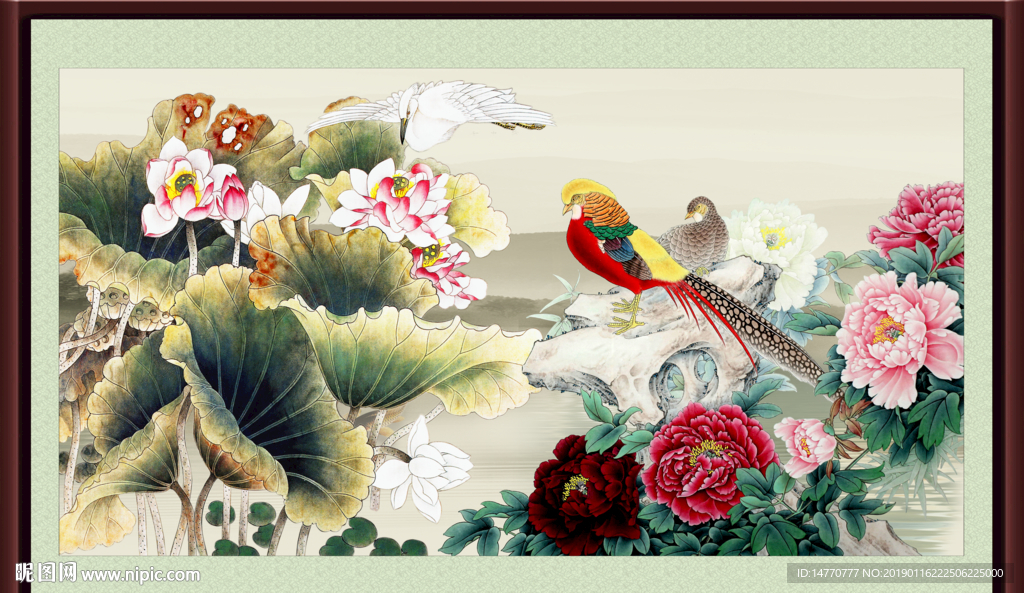 荷花牡丹
