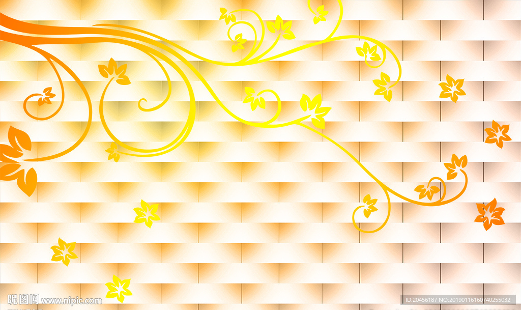 3D软包花卉背景墙