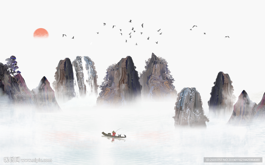中式大理石抽象玄关屏风电视背景