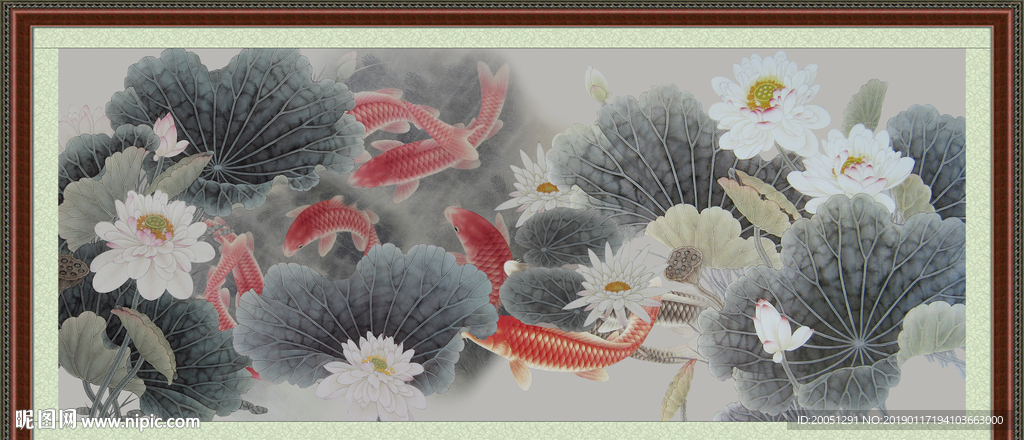 荷花水墨画