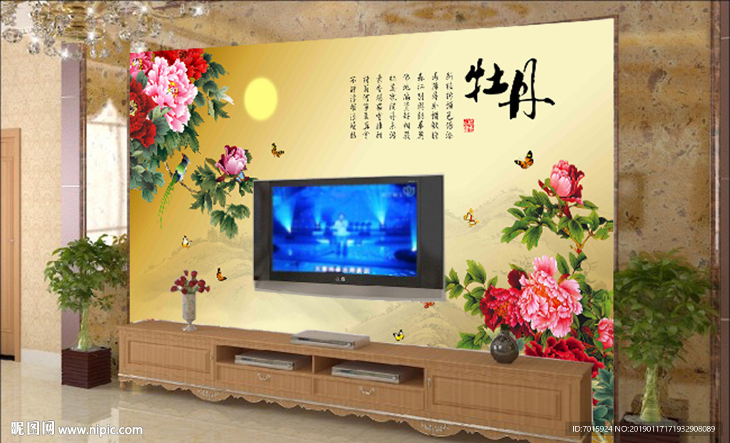 沙发背景墙 欧式花纹