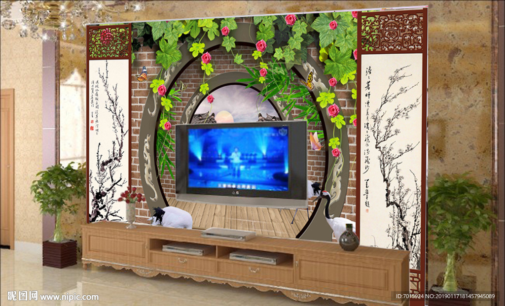 电视背景墙 室内背景墙 背景墙