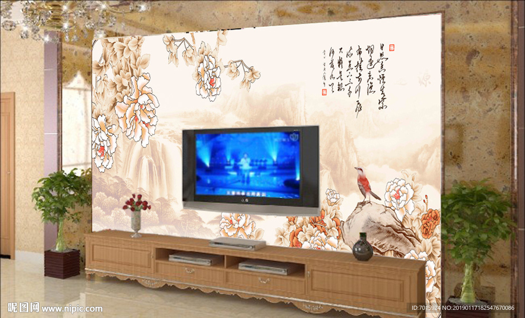 电视背景墙 壁画 3D电视背景