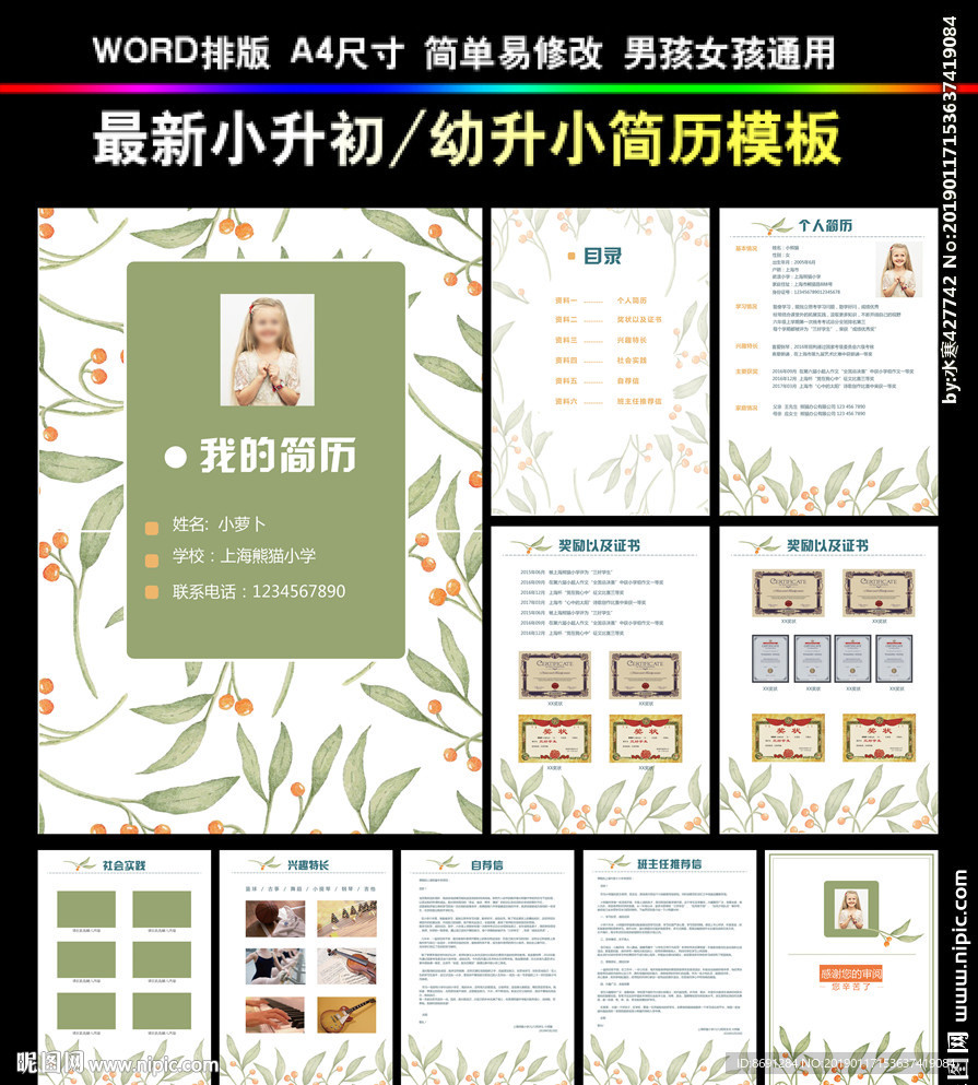 小升初简历