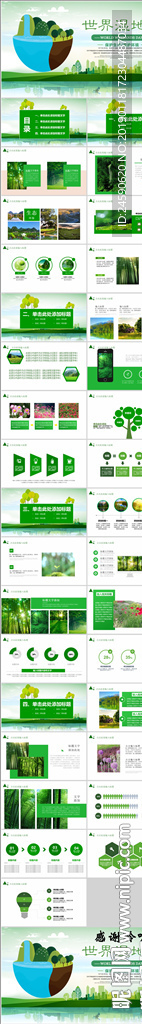绿色环保世界湿地森林日PPT