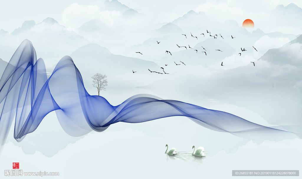 水墨山水画