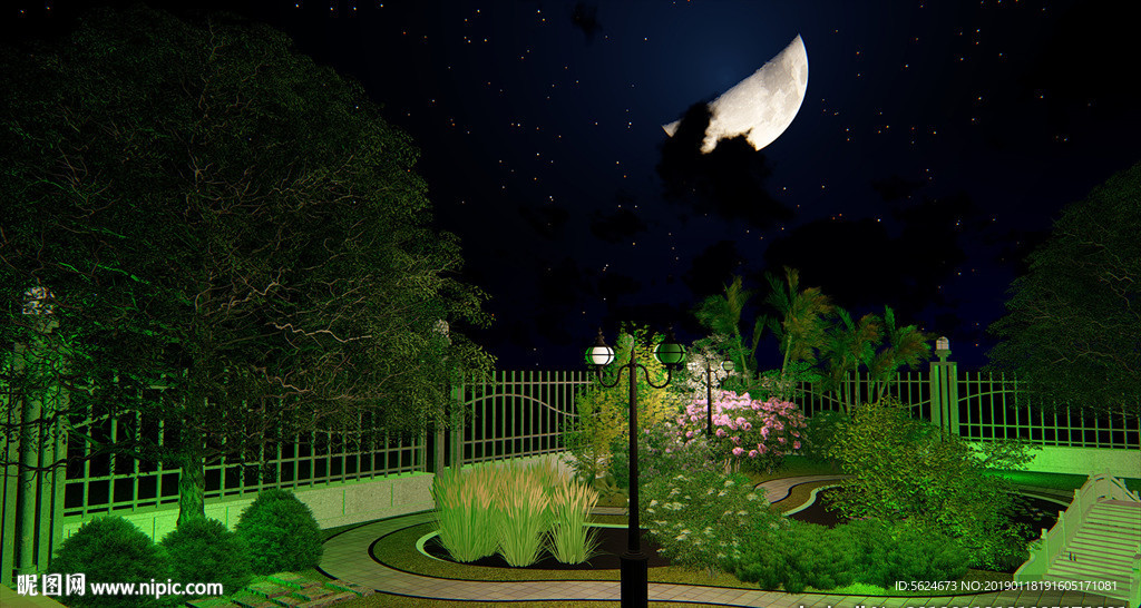游园夜景动态效果图