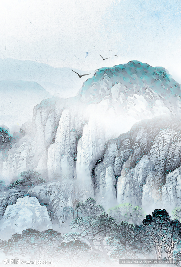 山水景墙