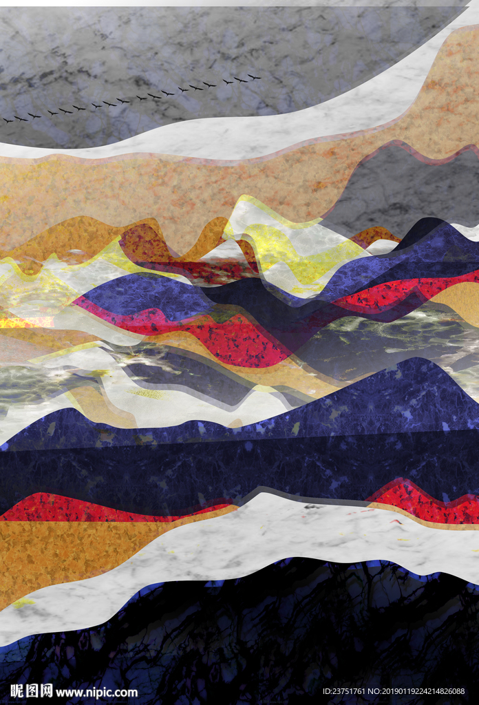 黑白山水画