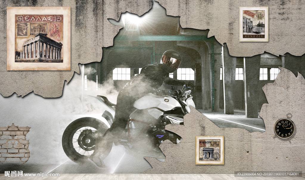 大型高清工装背景墙壁画