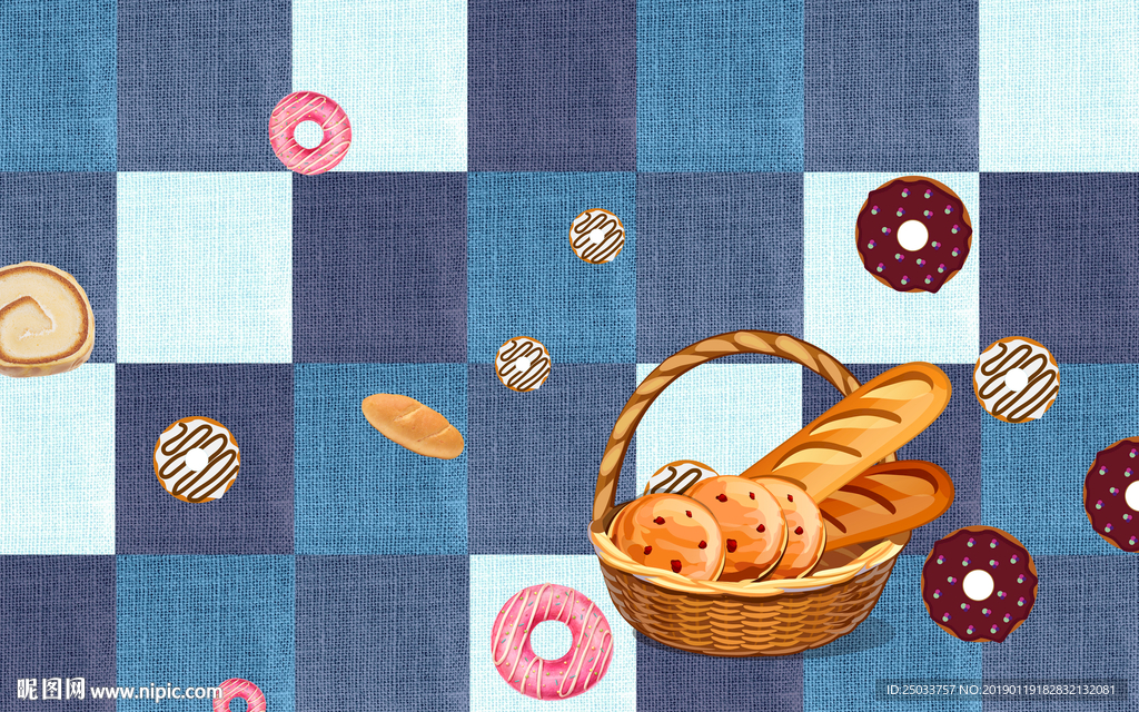 手绘下午茶儿童房玄关屏风电视背