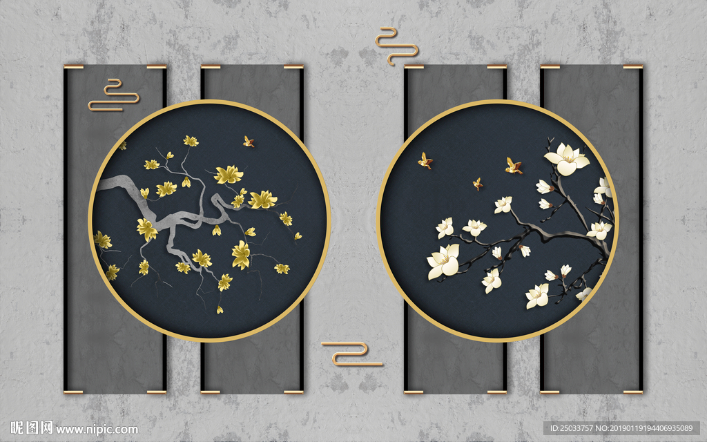 中式玄关屏风造型墙电视背景墙壁