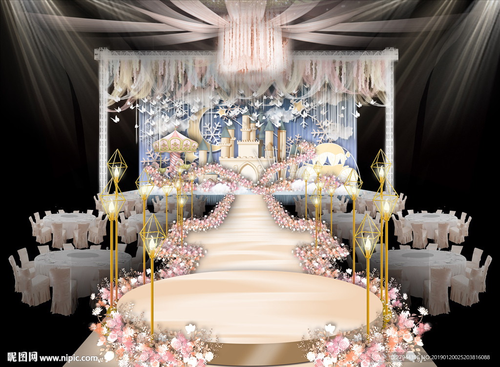 香槟色城堡仪式区