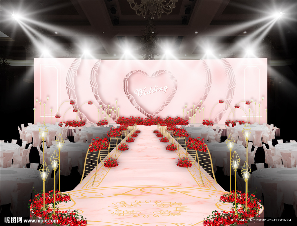 粉色婚礼仪式区