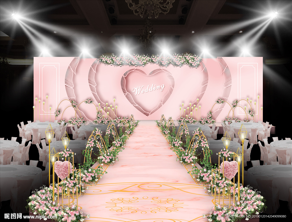 粉色婚礼仪式区