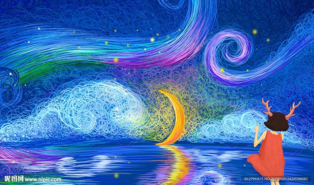 梦幻星空背景墙
