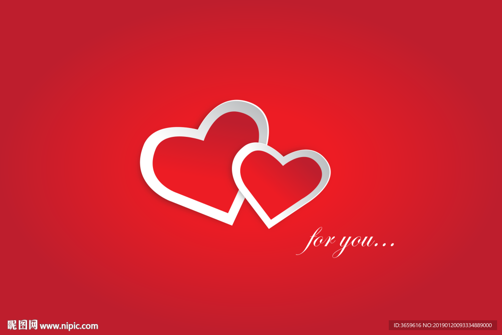 红色背景爱心底纹