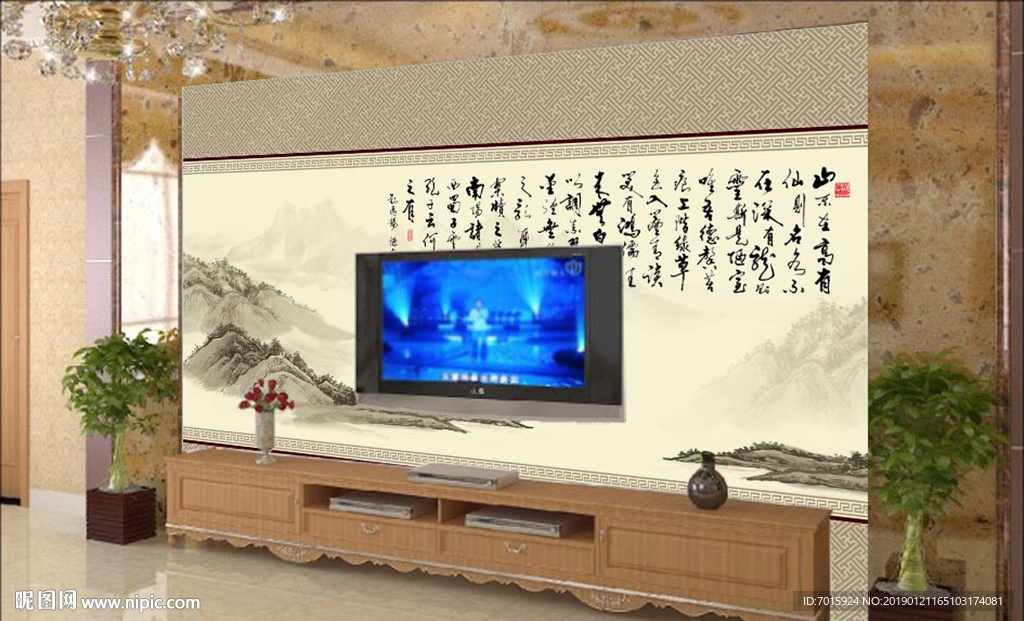 新中式背景墙