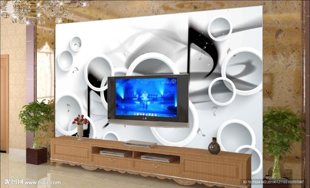 3D圆圈 立体 墙纸 壁纸