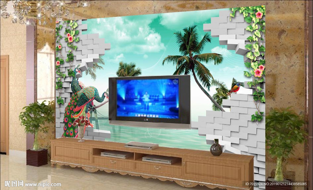 3D背景墙 珠宝背景墙