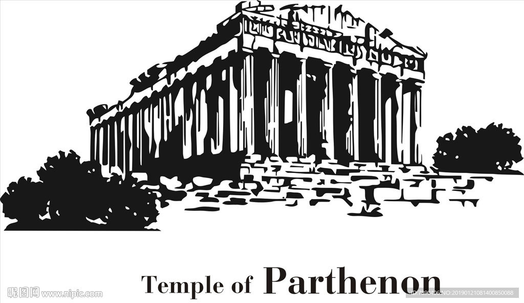 硅藻泥古罗马建筑矢量