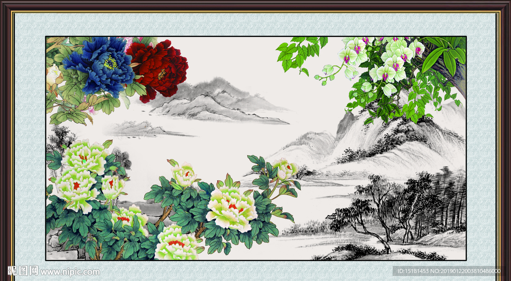 江山如画 牡丹