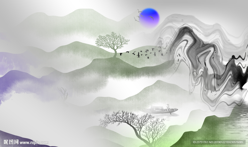 新中式山水画
