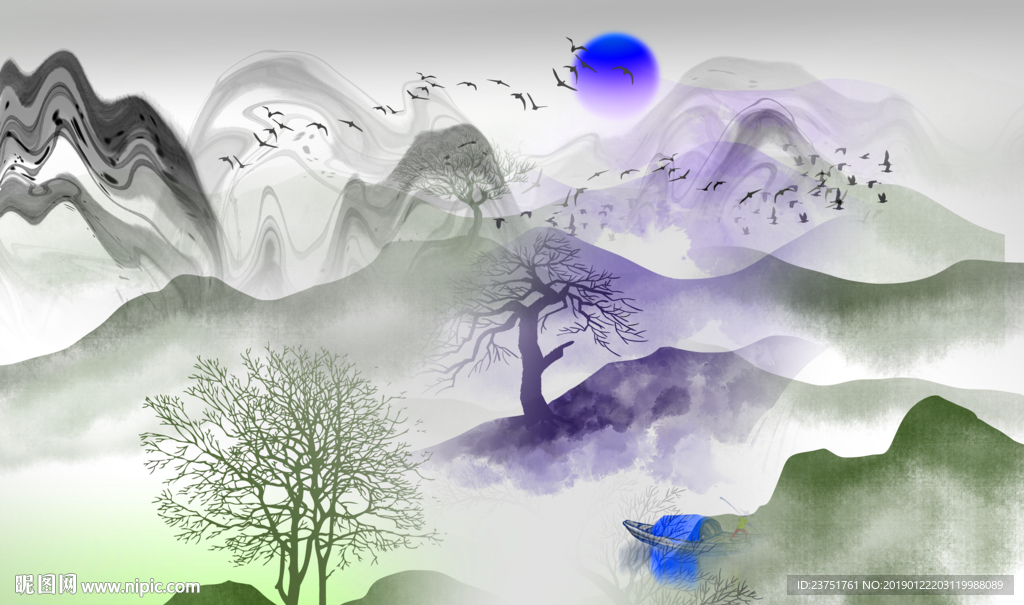 新中式山水画
