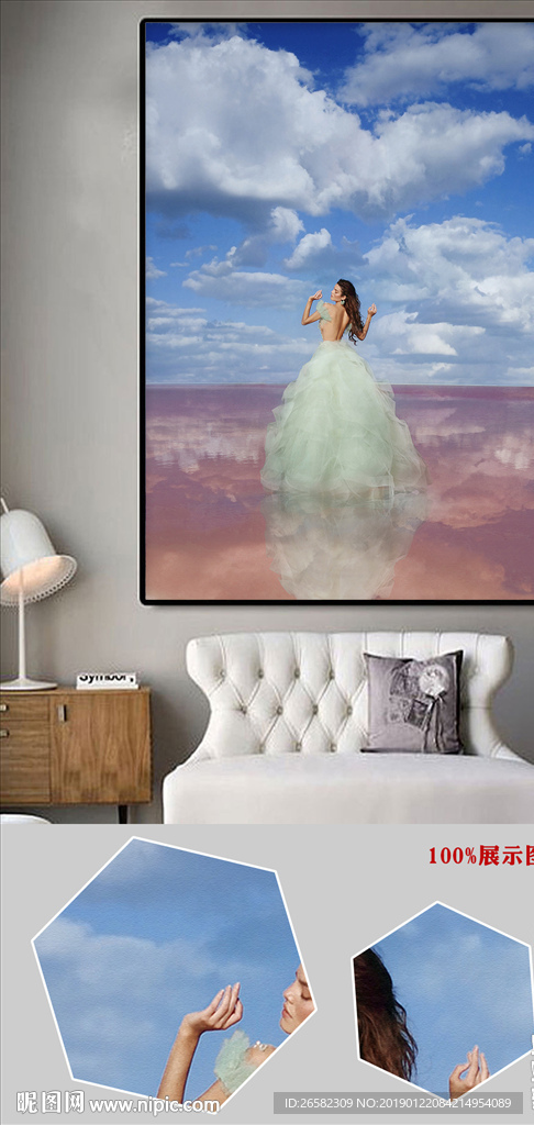 欧式浪漫婚礼女郎单幅装饰画