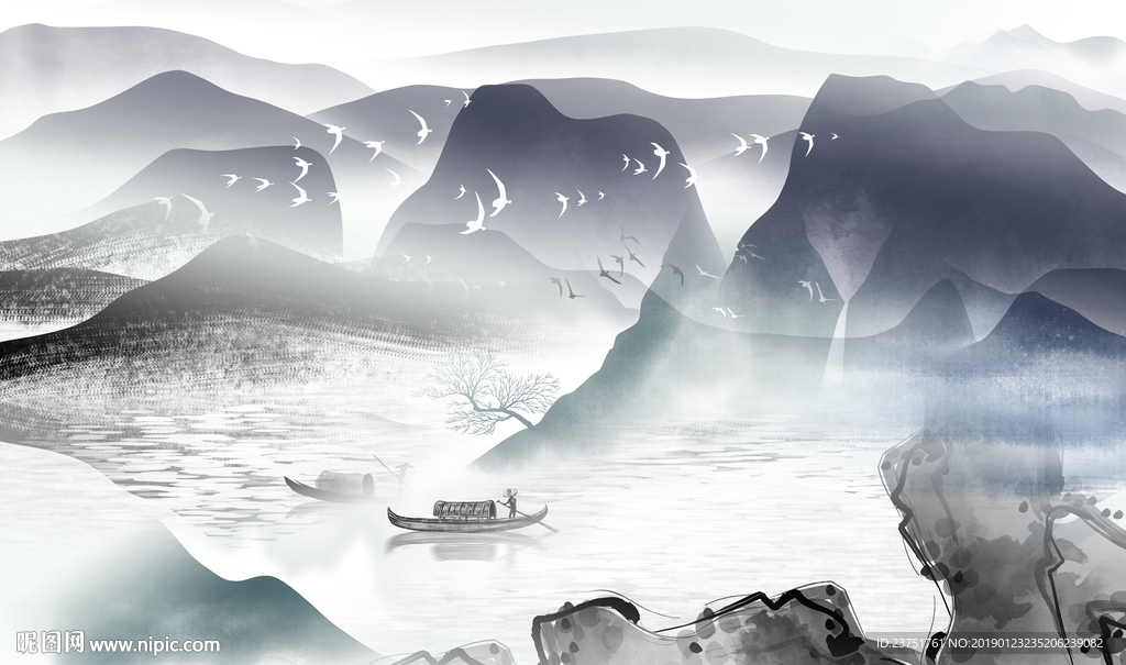 禅意山水画