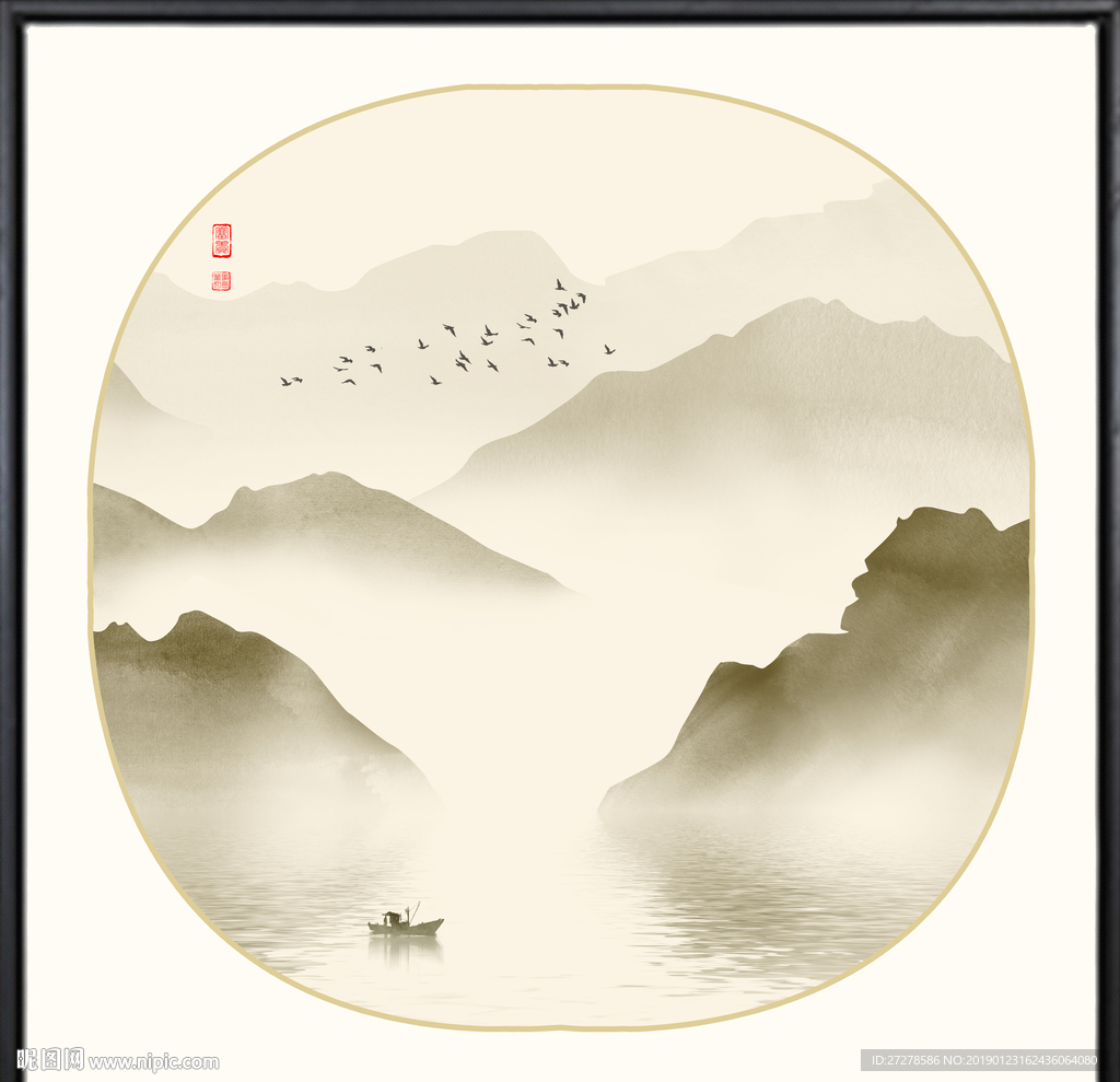 大型高清禅意山水装饰画