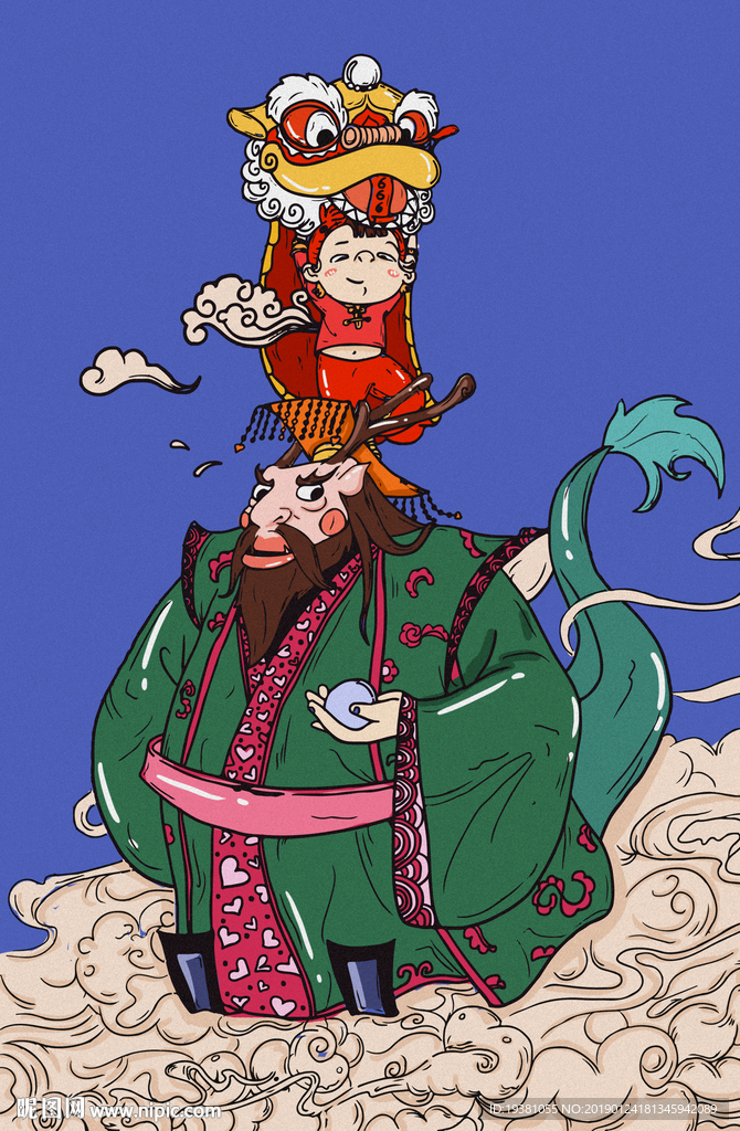 2019猪年新年春节中国风海报