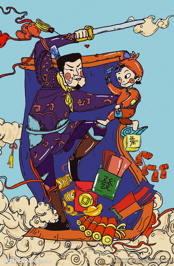 2019猪年新年春节中国风海报