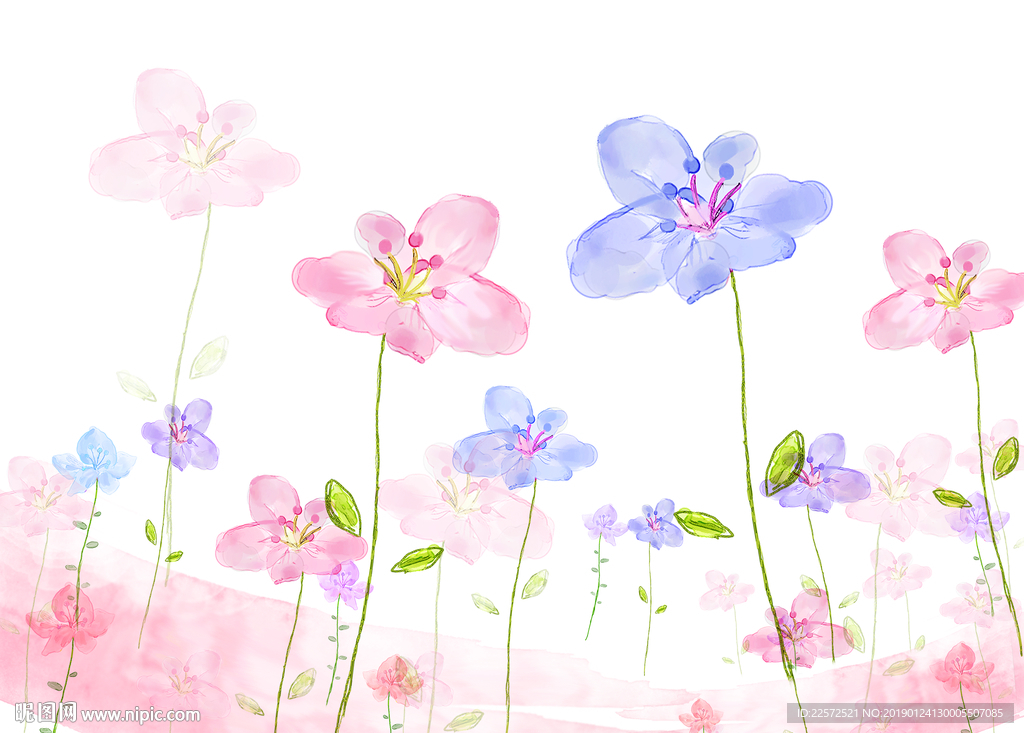 水彩花 背景