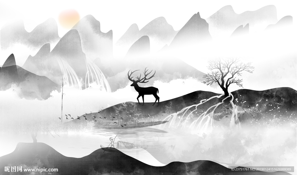 水墨山水画