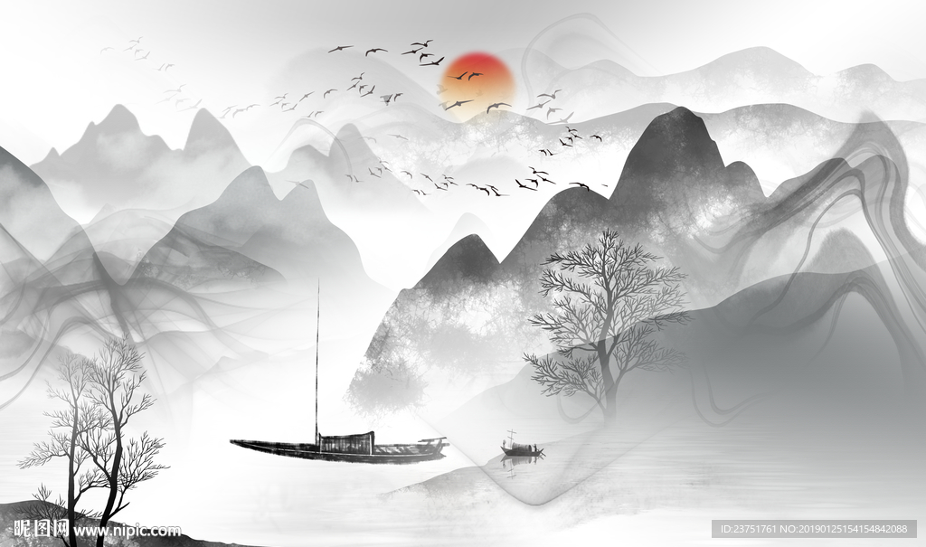 中式水墨山水