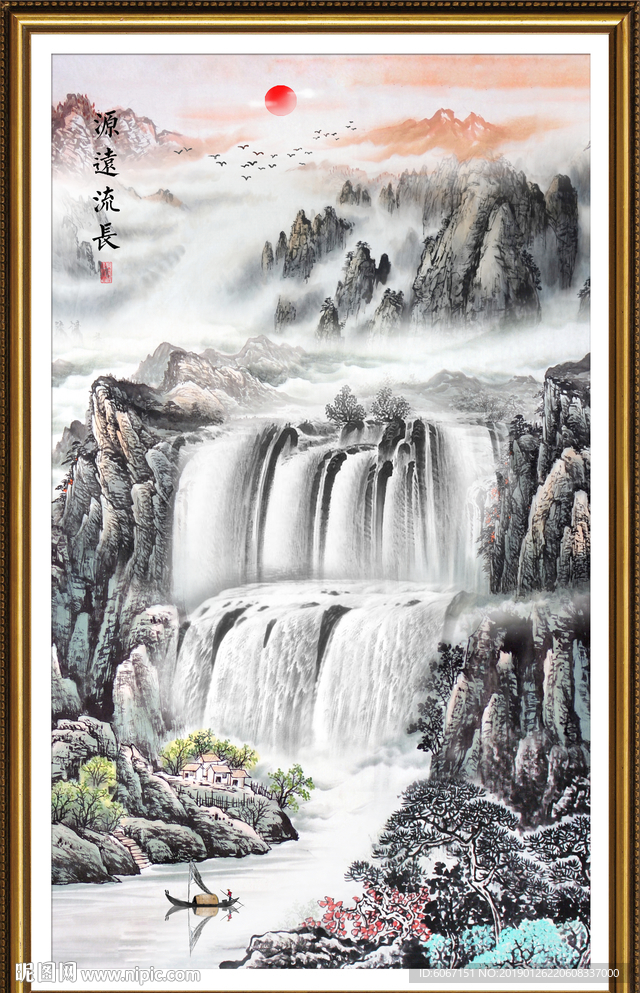 竖幅山水画