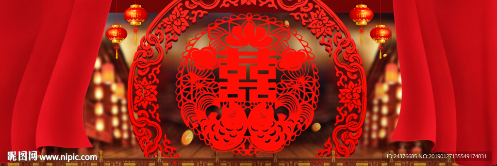 中式婚礼背景