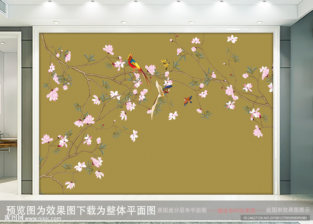 花鸟壁画