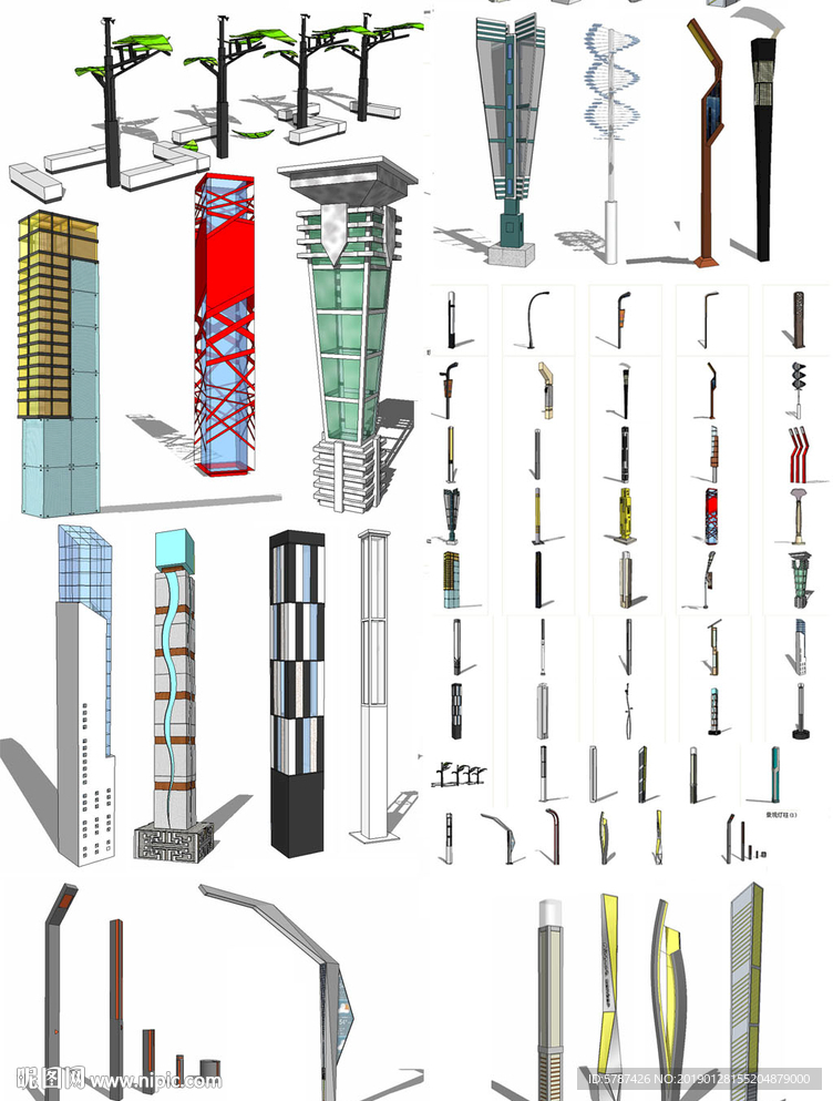 景观街灯模型