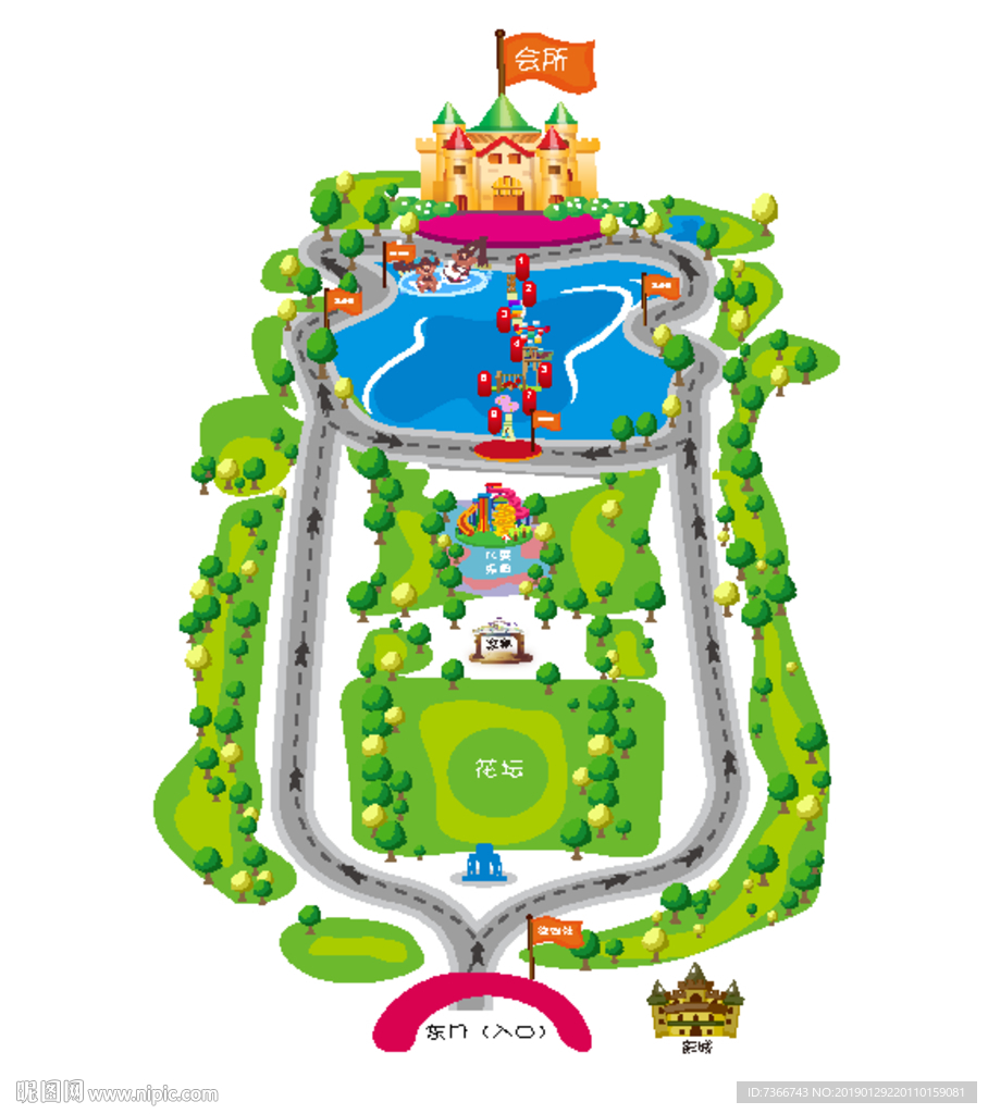 园区卡通 矢量可编辑