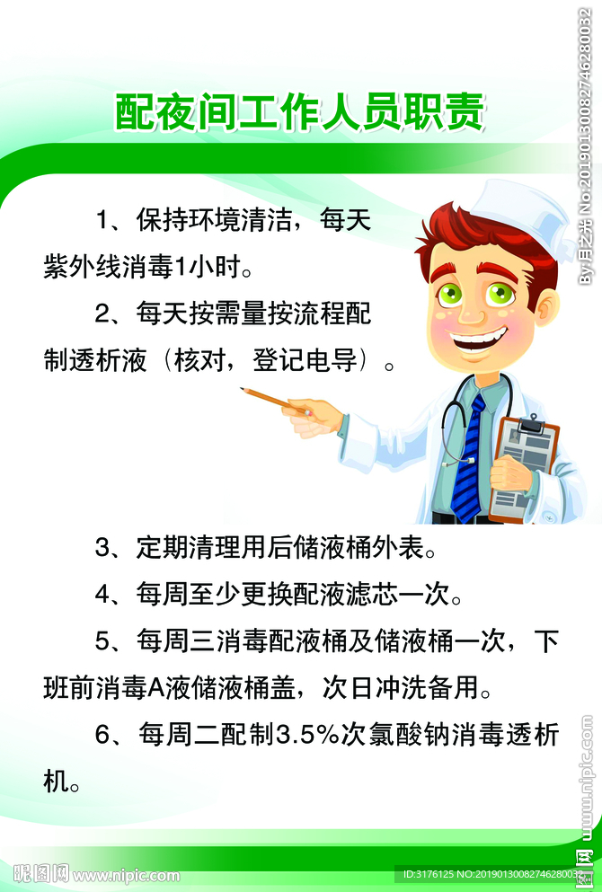配夜间工作人员职责