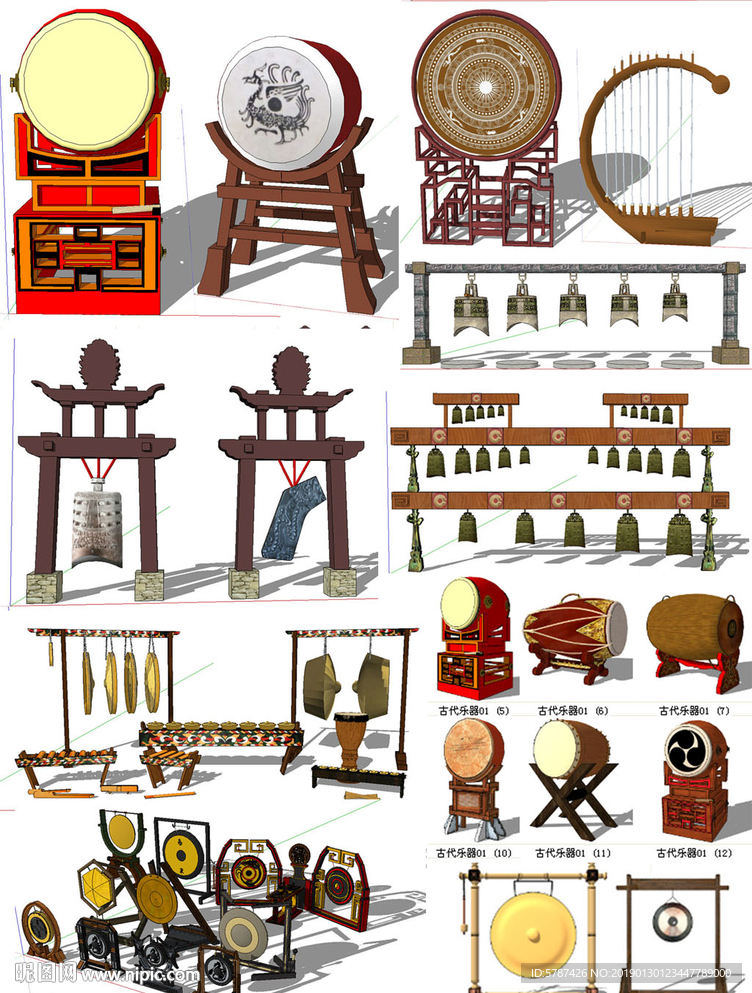 古代乐器模型