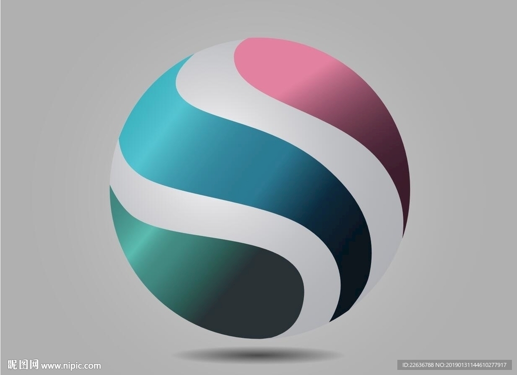 AI圆形球体立体标志logo