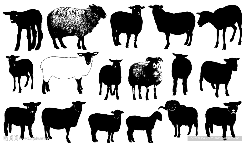 羊剪影图片